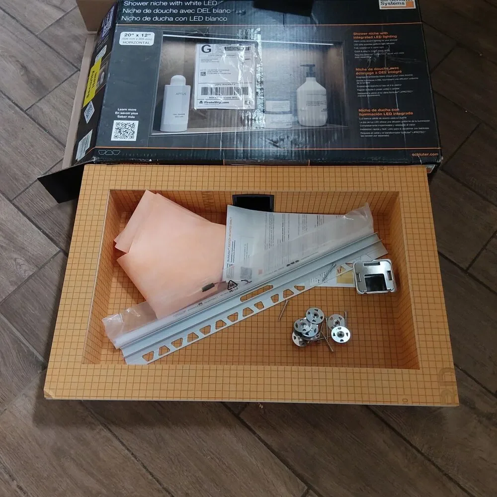 Schluter Kerdi-Board-SNLT Horizontal Shower Niche 20 in. x 12 in. with LED-DENT